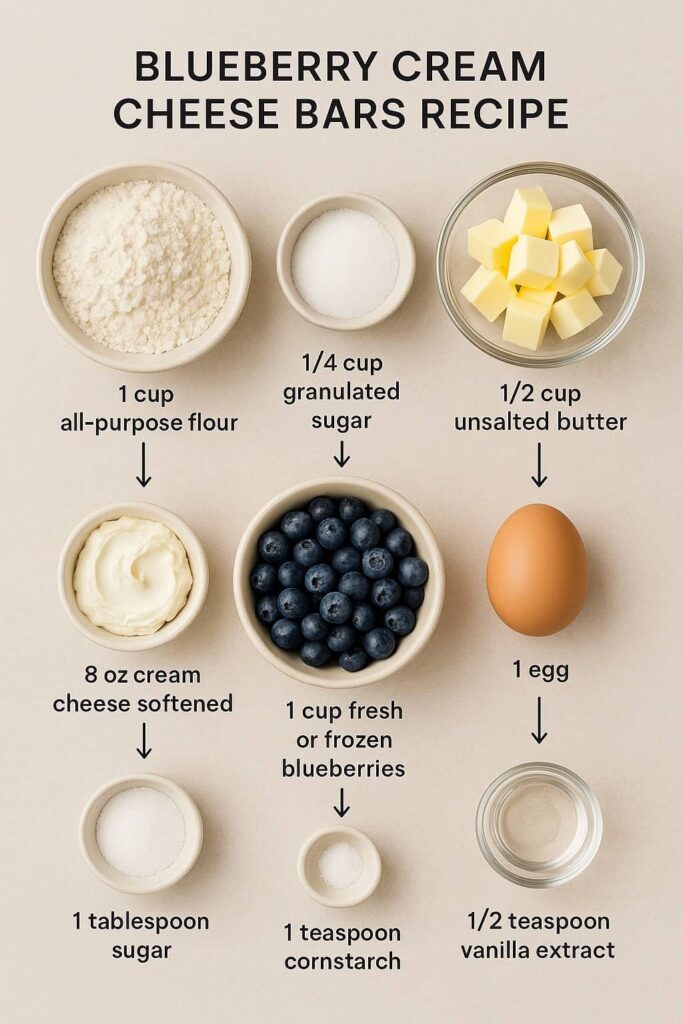 Blueberry Cream Cheese Bars Ingredients