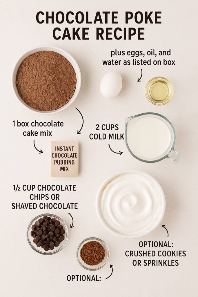 Chocolate Poke Cake Ingredients