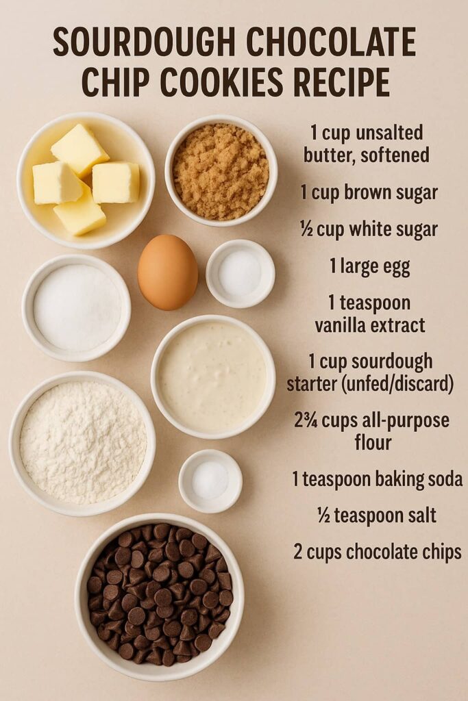 Sourdough Chocolate Chip Cookies Recipe Ingredients