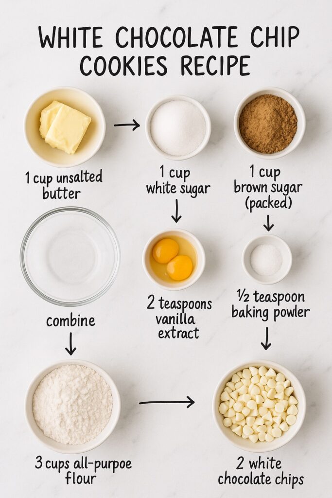 White Chocolate Chip Cookies Recipe Ingredients