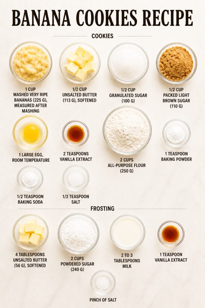 Banana Cookies ingredients