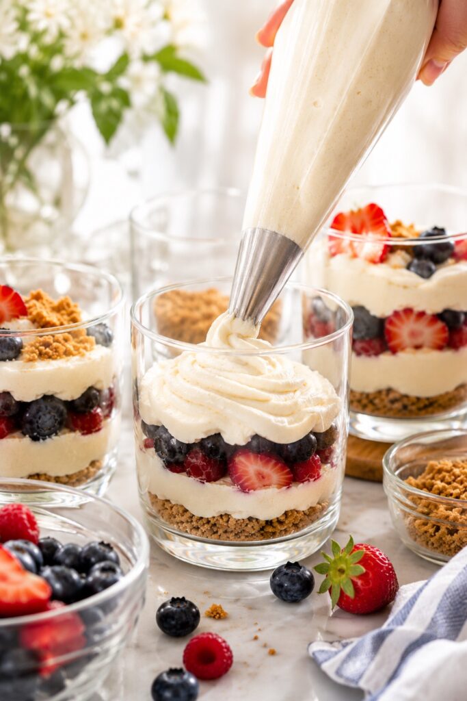 cheesecake cups layering
