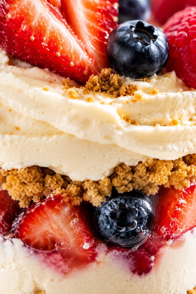 cheesecake cups texture close-up