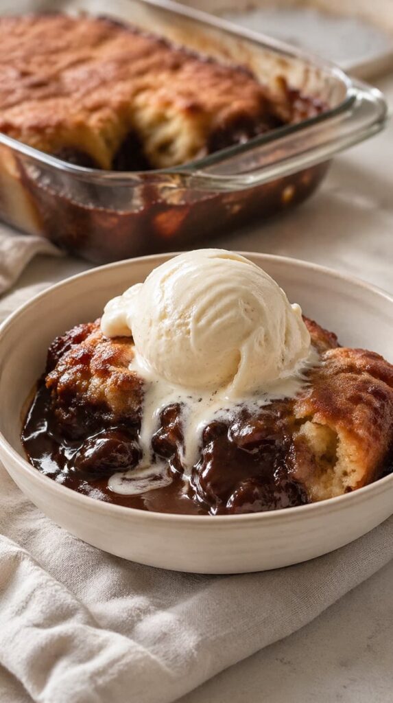 Chocolate Cobbler Serving