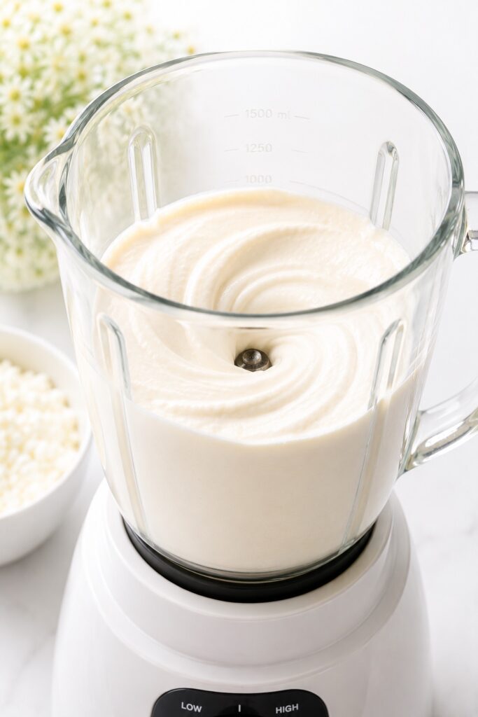 Blending Cottage Cheese for Cottage Cheese Dessert