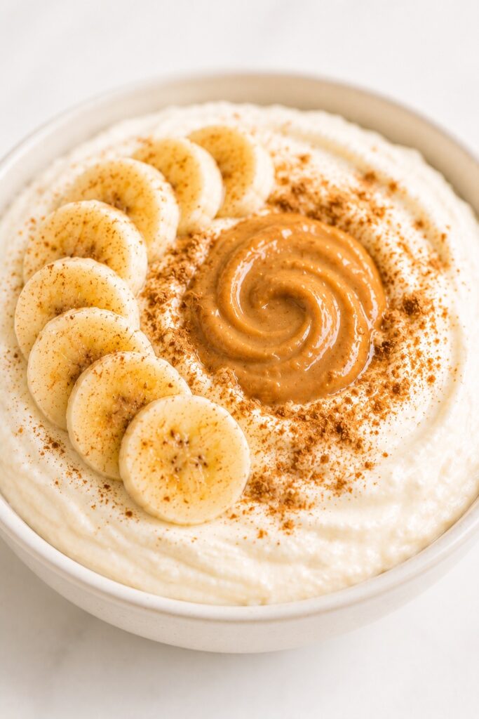 Cottage Cheese Dessert Peanut Butter Banana Bowl