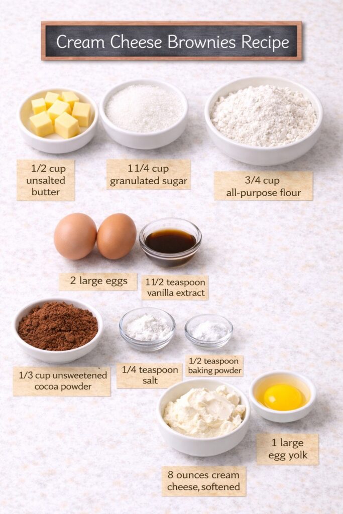 Cream Cheese Brownies Recipe Ingredients