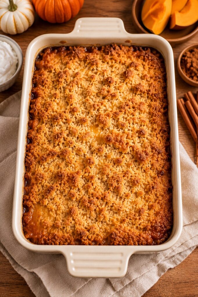 Pumpkin Dump Cake Freshly Baked