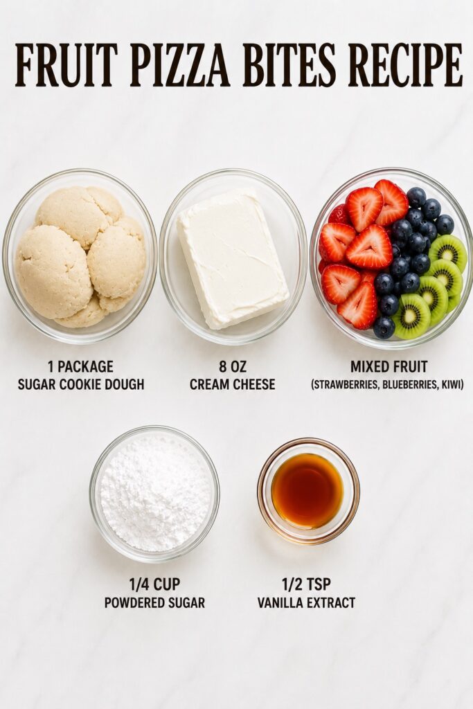 Fruit pizza bites Ingredients