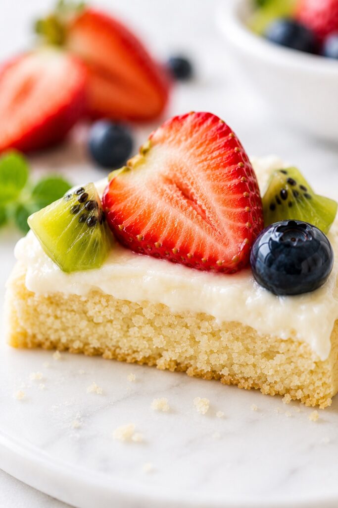 Fruit pizza bites Half Cut