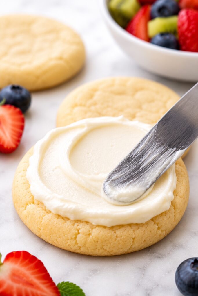 Frosting Spread for Fruit pizza bites