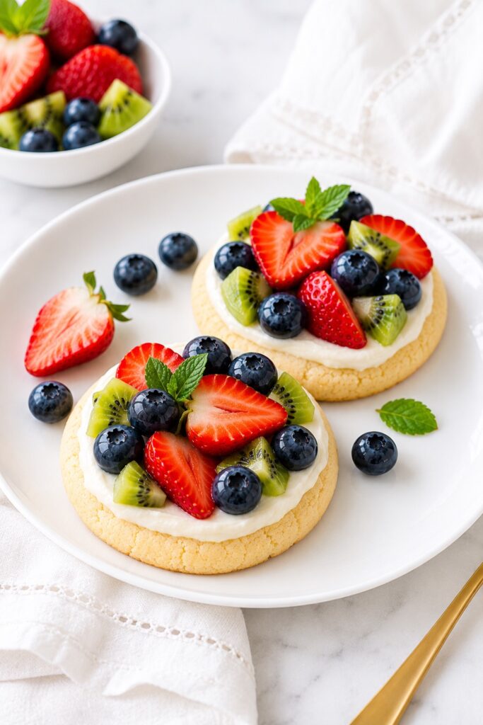 Fruit pizza bites Serving