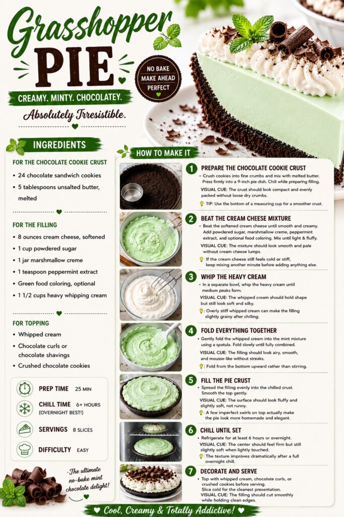 Grasshopper Pie Recipe Card