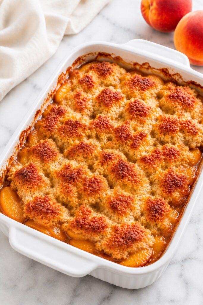 Peach Cobbler After Baking
