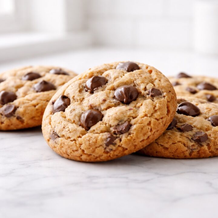 Peanut butter chocolate chip cookies arranged neatly with soft texture and chocolate chips