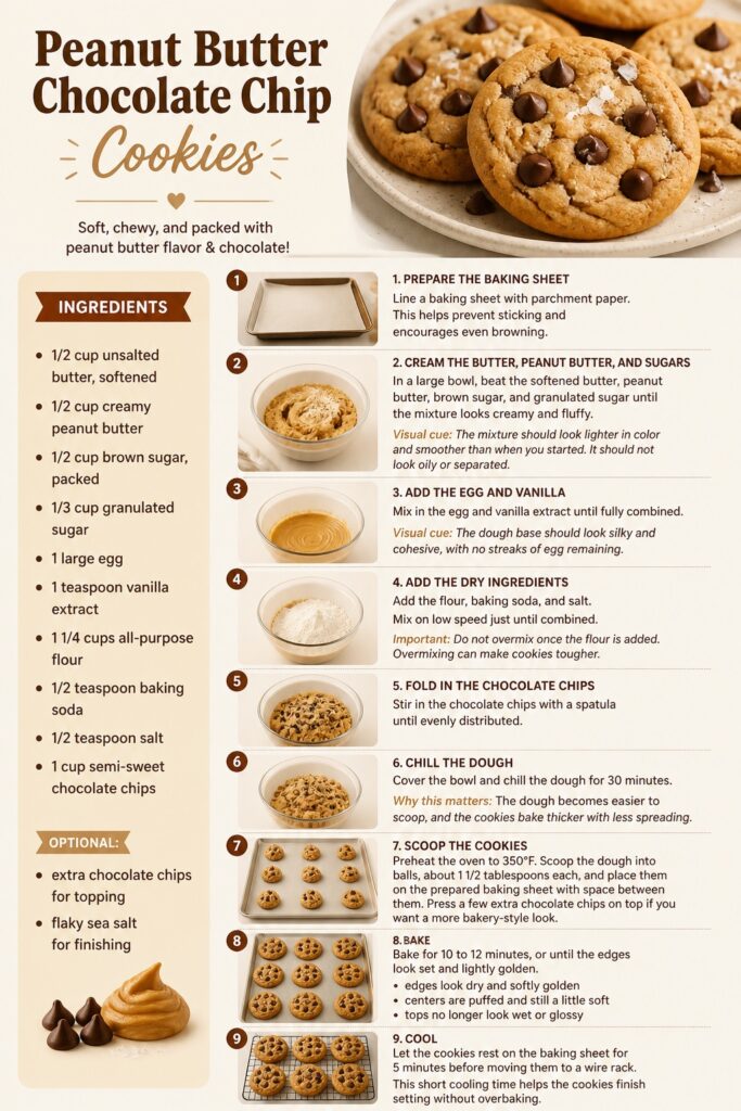 Peanut Butter Chocolate Chip Cookies Recipe Card