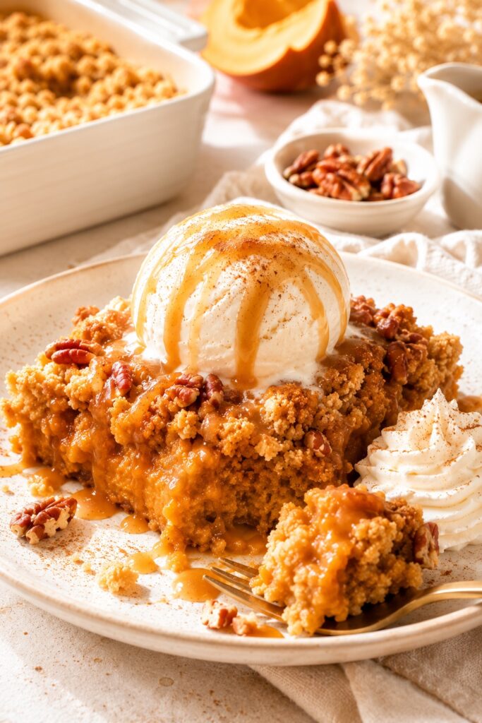 Pumpkin Dump Cake Serving