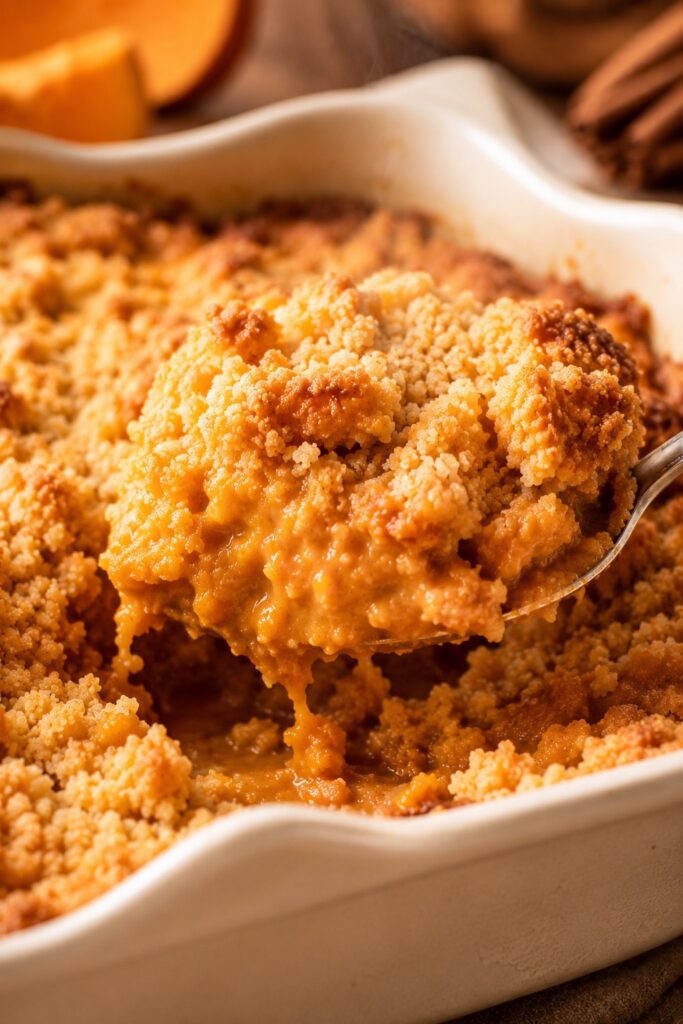 Pumpkin Dump Cake Spoon Serving