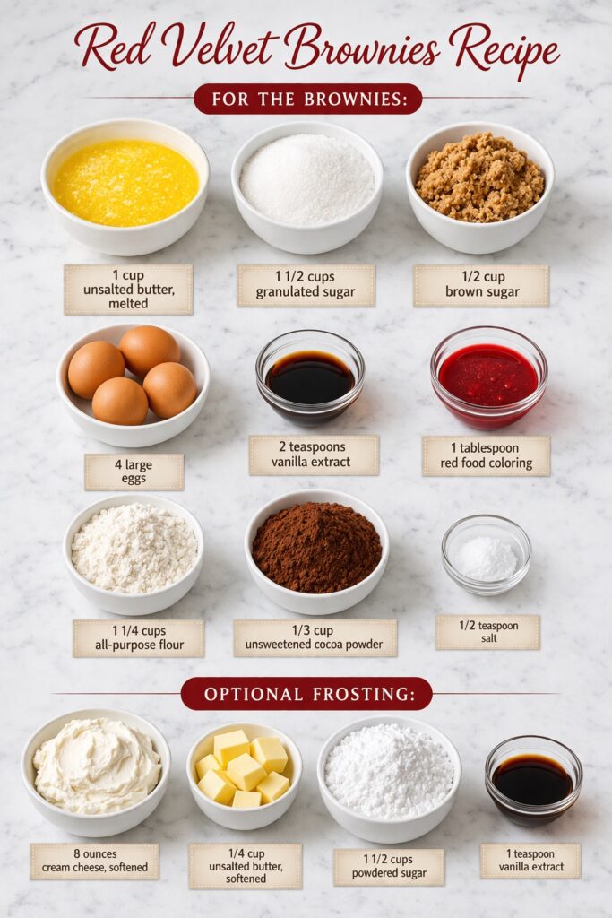 Red Velvet Brownies Recipe Ingredients