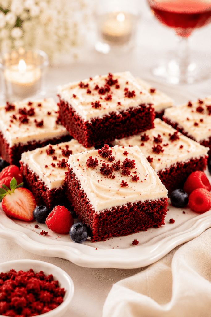 Red Velvet Brownies Serving