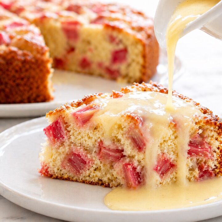 rhubarb cake recipe card
