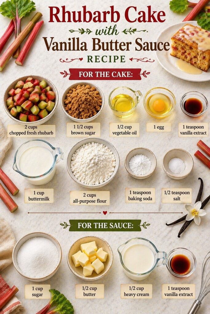 Rhubarb Cake Recipe Ingredients