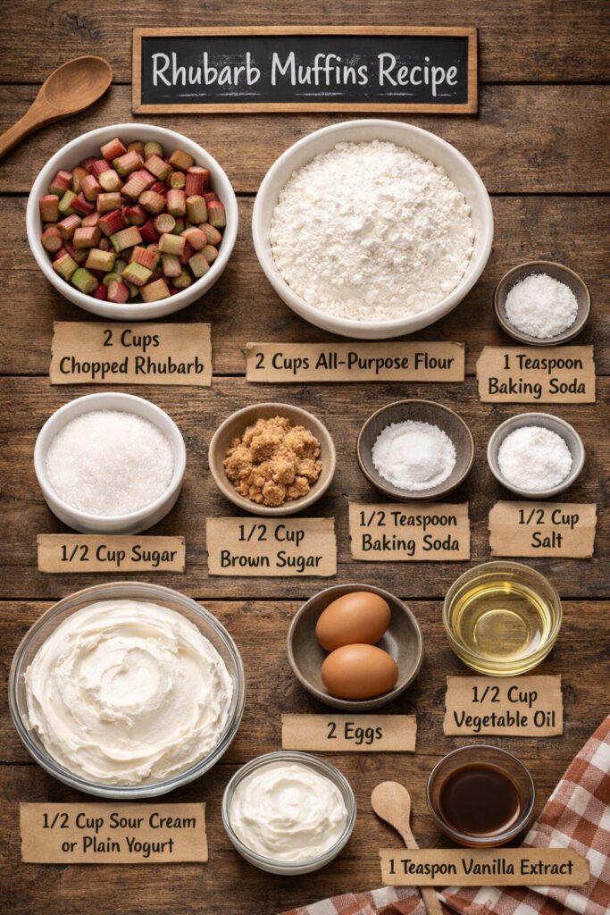 rhubarb muffins ingredients