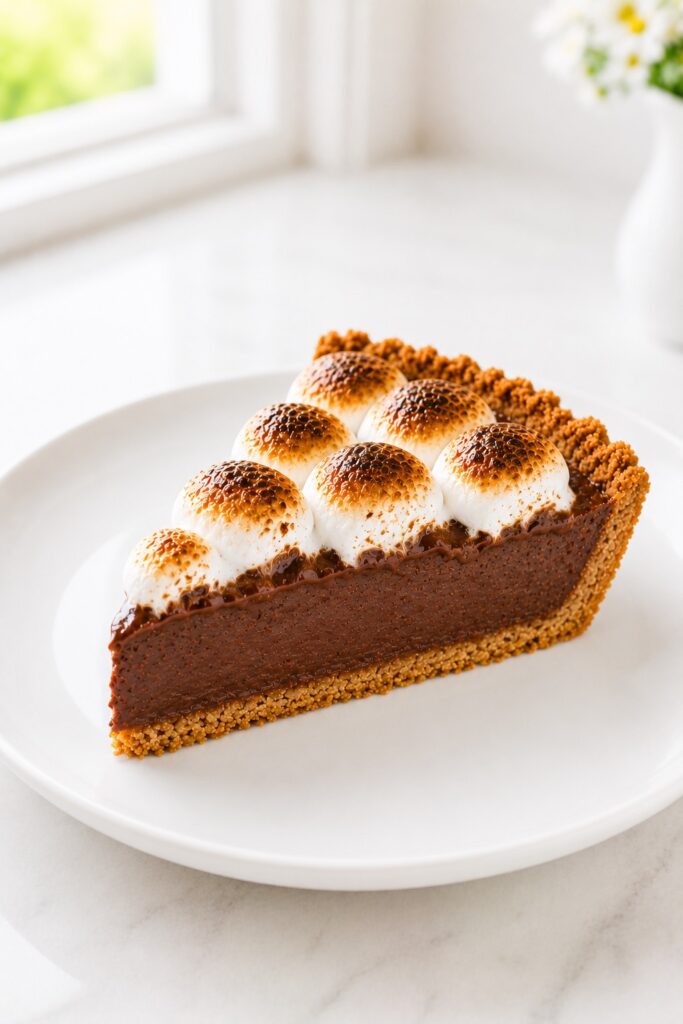 S’mores Pie Clean Slice