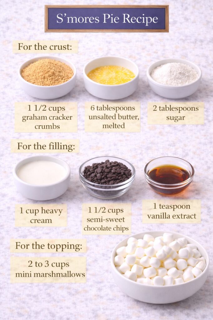 S’mores Pie recipe ingredients