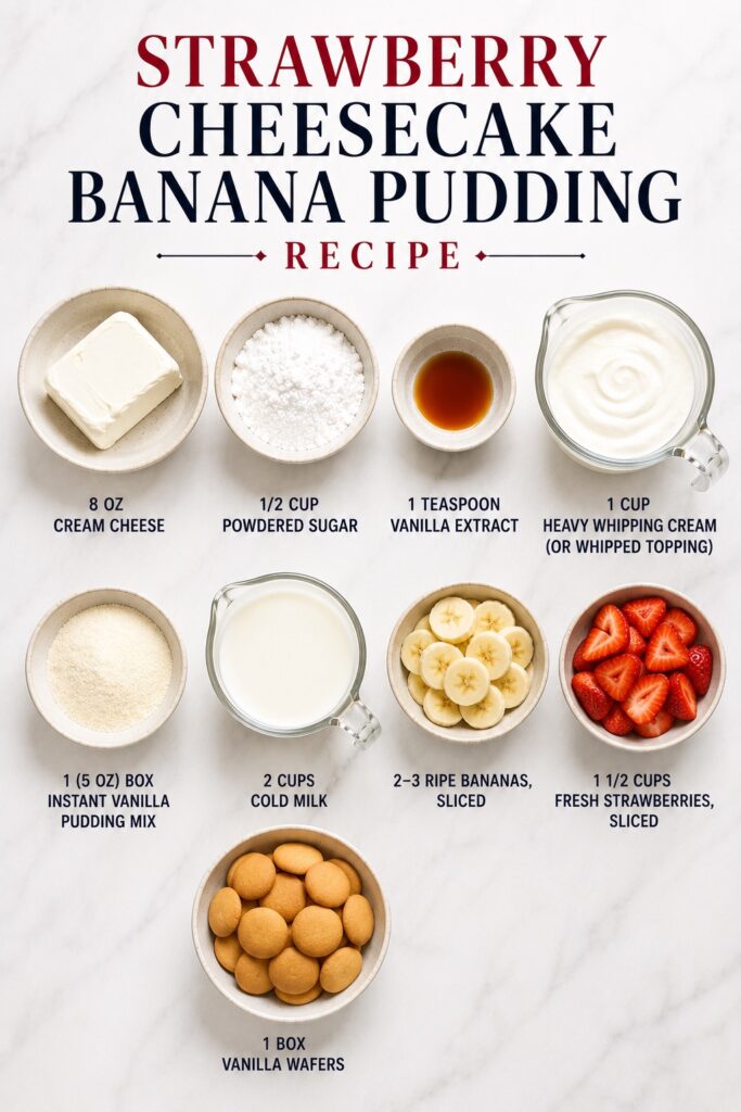 Strawberry Cheesecake Banana Pudding
