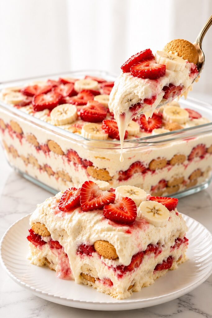 Strawberry Cheesecake Banana Pudding Easy