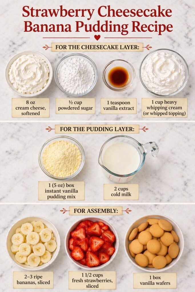 Strawberry Cheesecake Banana Pudding Recipe Ingredients