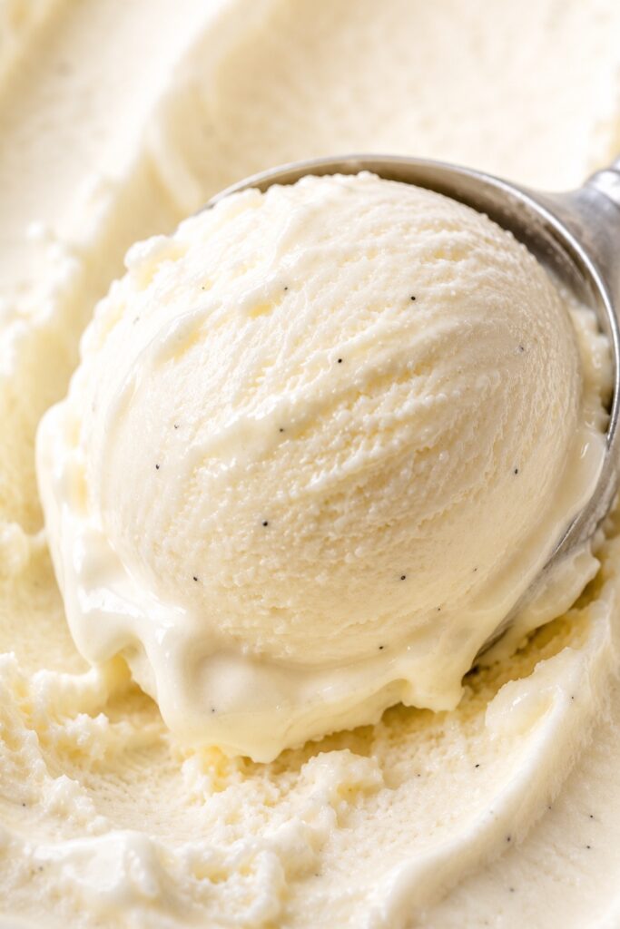 Vanilla Ice Cream Texture Close-up