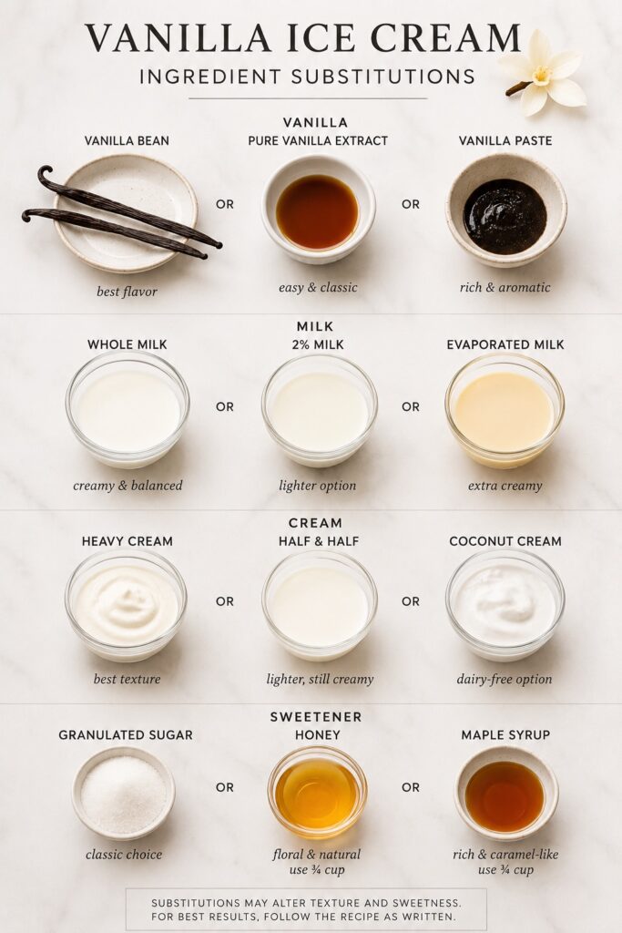 Vanilla Ice Cream Ingredient Substitutions