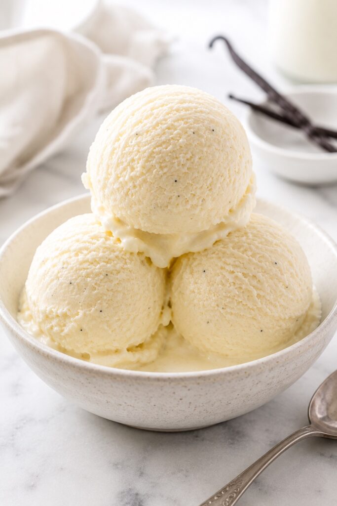 Vanilla Ice Cream Serving 3 Scoops