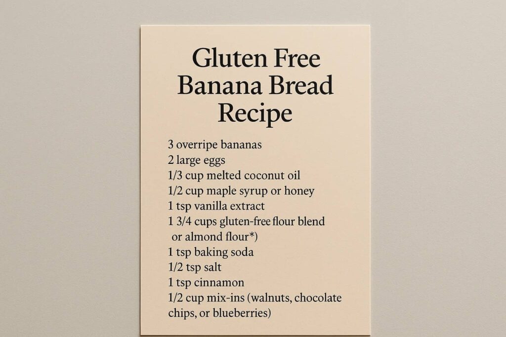 Gluten Free Banana Bread Recipe