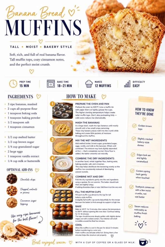 Banana Bread Muffins Recipe Card