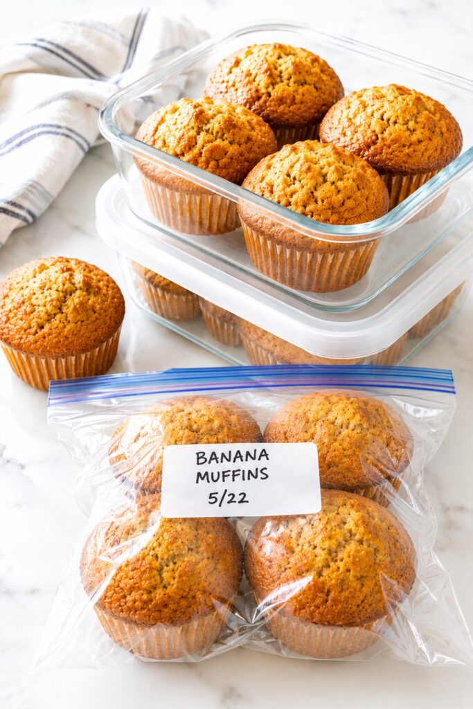 Banana Bread Muffins Storage