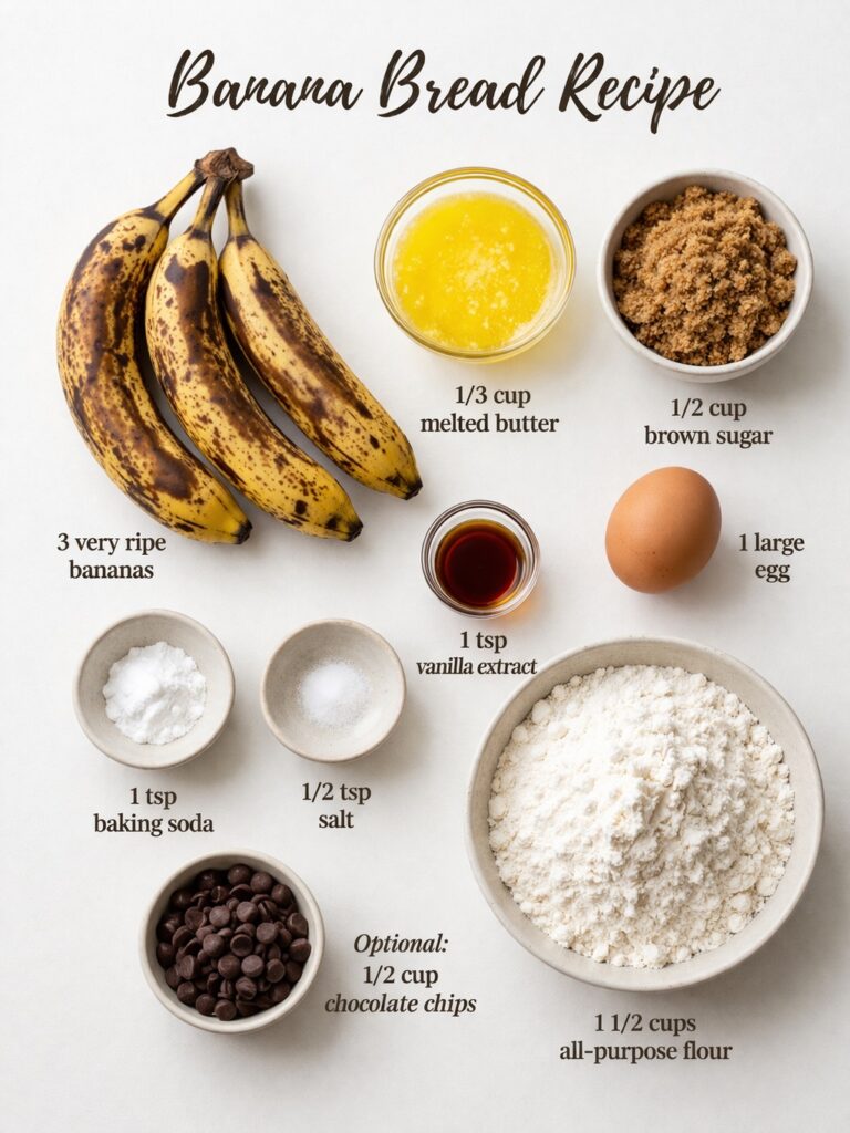 banana bread recipe ingredients