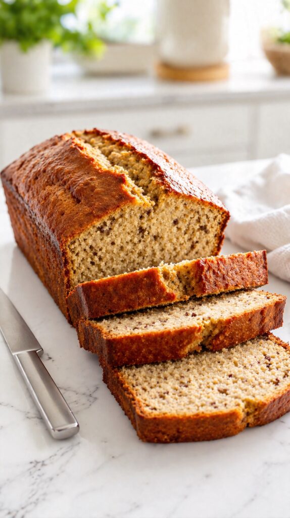 banana bread sliced