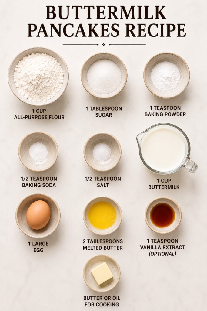 Buttermilk Pancakes Ingredients