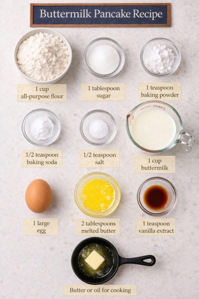 Buttermilk Pancake Recipe Ingredients
