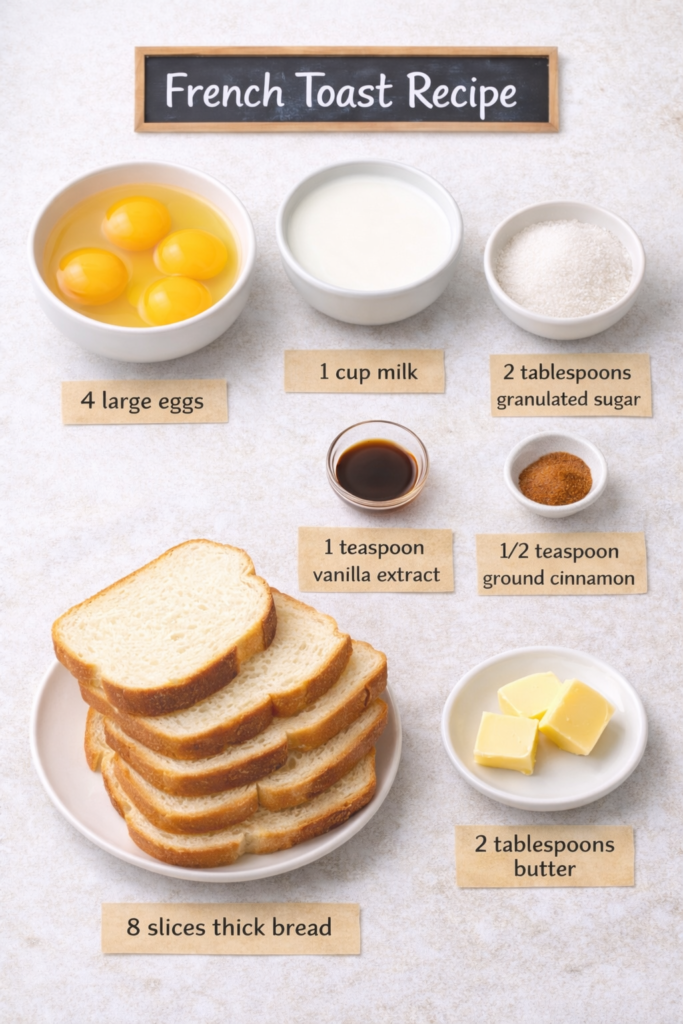 french toast recipe ingredients
