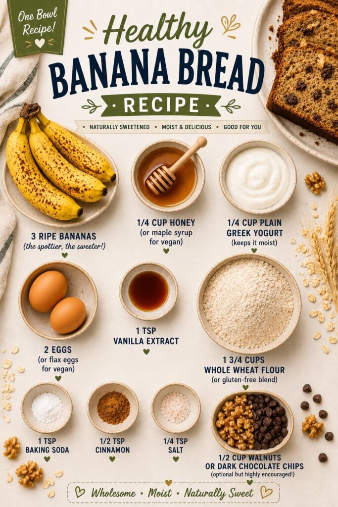 Healthy Banana Bread Ingredients