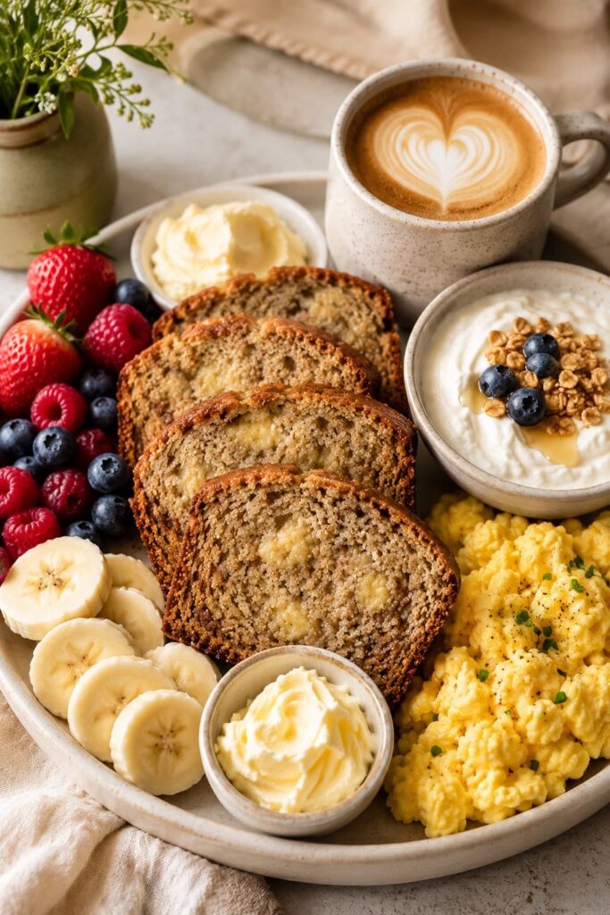 Healthy Banana Bread Breakfast Board