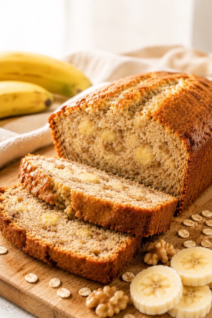Healthy Banana Bread Slices