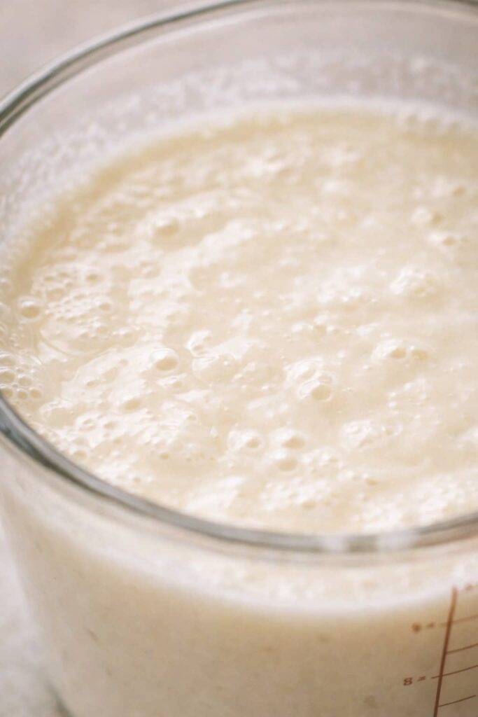 Homemade buttermilk texture after resting