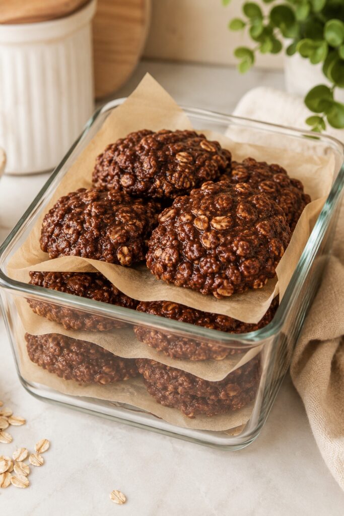 how to store no bake oatmeal cookies