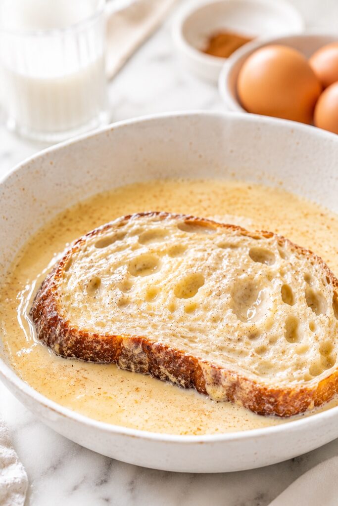 Sourdough French Toast Soaking Process