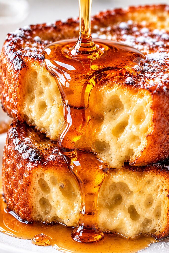 Sourdough French Toast Texture Closeup